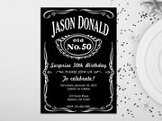 JD Adult Whiskey Birthday Invitation