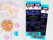 Girls Jump Birthday Party Ticket Invitations