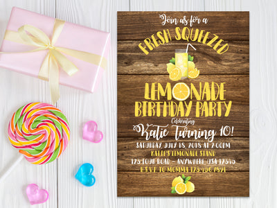 Lemonade Stand Birthday Invitation
