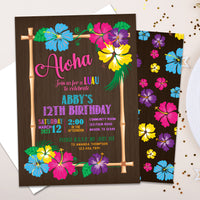 Tropical Luau Birthday Invitations
