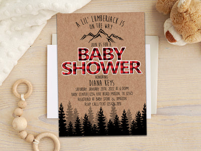 Lumberjack Baby Shower Invitation
