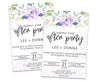 Purple Magnolia After Party Wedding Reception Invitations