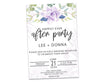 Purple Magnolia After Party Wedding Reception Invitations