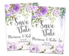 Purple Magnolia Save The Date Wedding Stationary