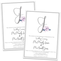 Purple Magnolia Wedding Invitations