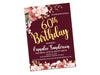 Floral Maroon and Gold Womans Birthday Invitations