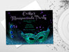 Teal Peacock Masquerade Sweet 16 Invitations