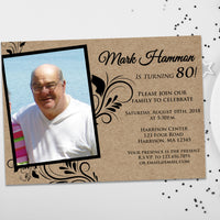 Kraft Adult Birthday Invitation Then and Now