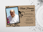 Kraft Adult Birthday Invitation Then and Now