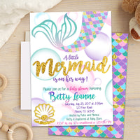 Mermaid Baby Shower Invitations Girl Shower