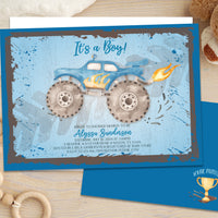 Monster Truck Baby Shower Invitations Boys