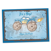 Monster Truck Baby Shower Invitations Boys