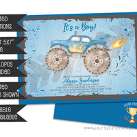 Monster Truck Baby Shower Invitations Boys