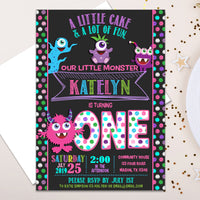 Girl Monster Birthday Invitations