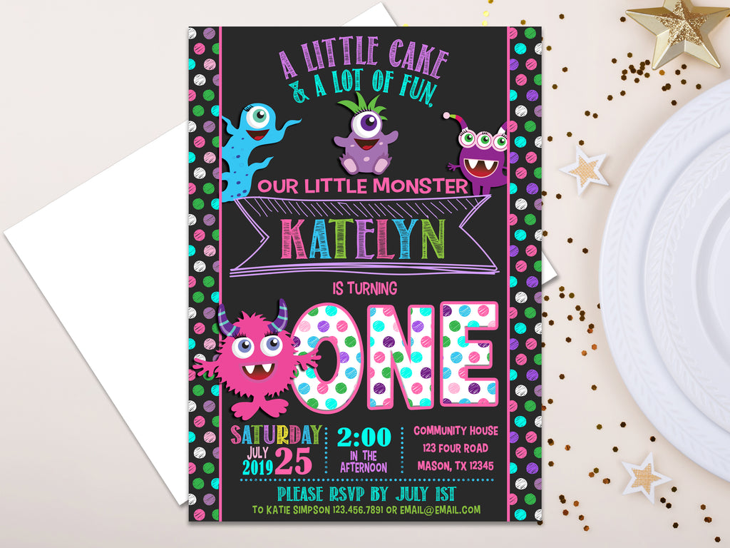 monsters inc birthday invitations Girl Monster Birthday Invitations