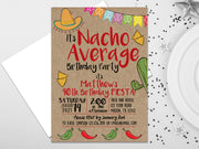 Nacho Average Birthday Party Invitations Photo Option