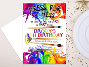 Rainbow Painting Birthday Party Invitations