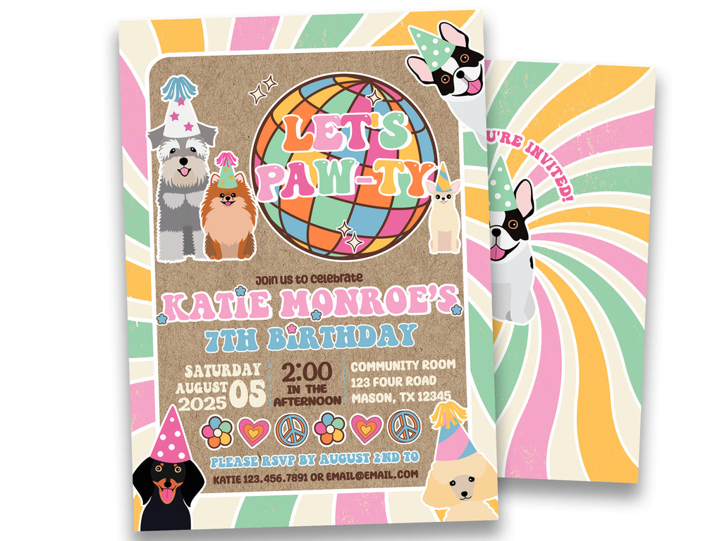 Let's PAW-TY Birthday Invitations