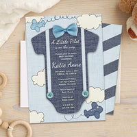 Airplane Boy Baby Shower Invitations
