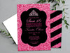 Tiara Pink Glitter Sweet 16 Invitations