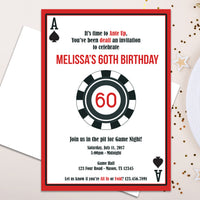 Casino Invitations Playing Cards Adult