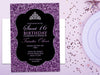 Tiara Purple Glitter Sweet 16 Invitations