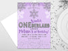 Purple Winter ONEderland Invitation