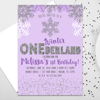 Purple Winter ONEderland Invitation