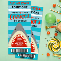 Shark Ticket Invitations Boy
