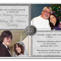25th Wedding Anniversary Invitations Then and Now Photo