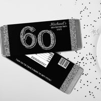 Silver Milestone Any Age Party Candy Bar Wrapper
