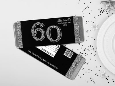 Silver Milestone Any Age Party Candy Bar Wrapper