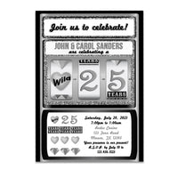 Silver Slot 25th Wedding Anniversary Party Invitations with Photo Option