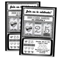 Silver Slot 25th Wedding Anniversary Party Invitations with Photo Option