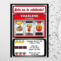 Slot Machine Birthday Invitations Adult