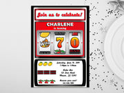 Slot Machine Birthday Invitations Adult