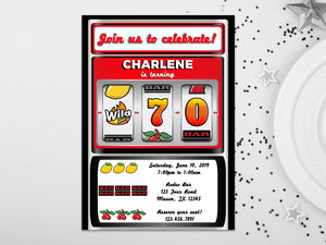 Slot Machine Birthday Invitations Adult