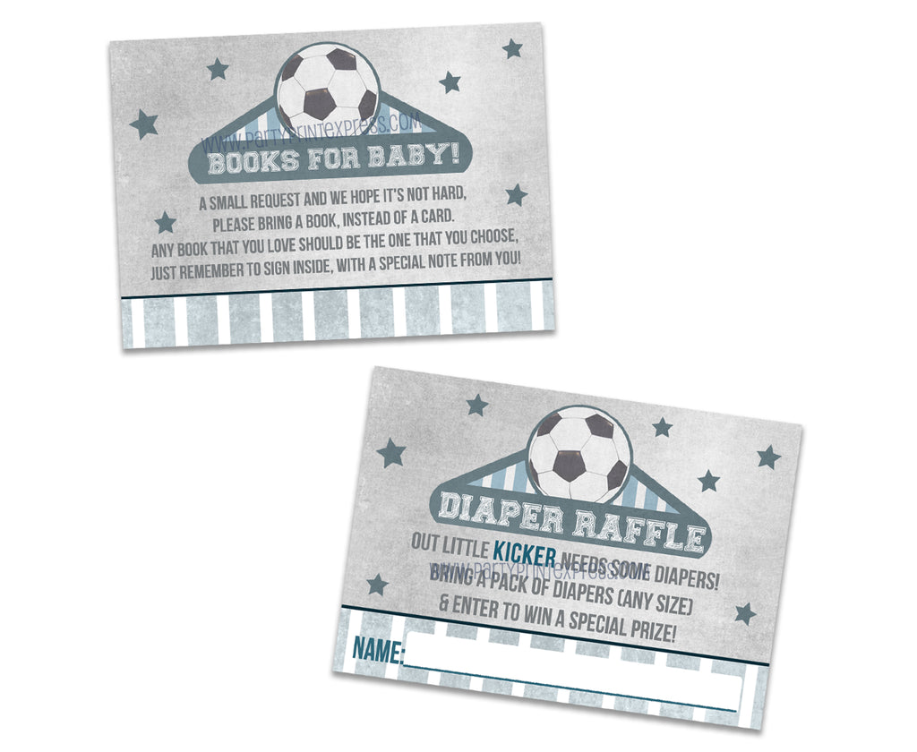 Vintage Soccer Diaper Raffle Tickets or Books for Baby Inserts