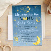 Outer Space Baby Shower Invitations Boy