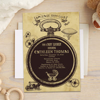 Steampunk Baby Shower Invitations