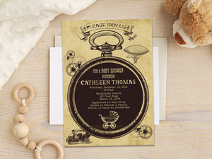 Steampunk Baby Shower Invitations