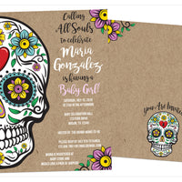 Sugar Skull Baby Shower Invitations