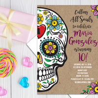 Sugar Skull Birthday Invitations