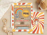 Here Comes The Son Baby Shower Invitations Retro Groovy