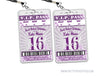 Floral Purple Glitter VIP Pass Lanyard Sweet 16 Invitations