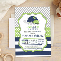 Lime Turtle Baby Shower Invitations Boy
