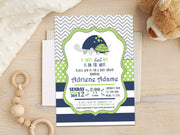 Lime Turtle Baby Shower Invitations Boy