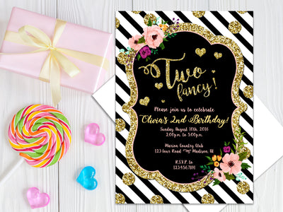 Two Fancy Birthday Invitations Girl 2nd