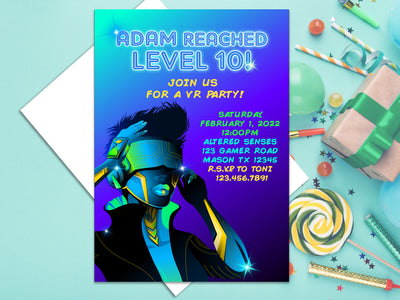 Boys VR Birthday Invitations