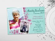 Blue Floral Birthday Invitation for Women